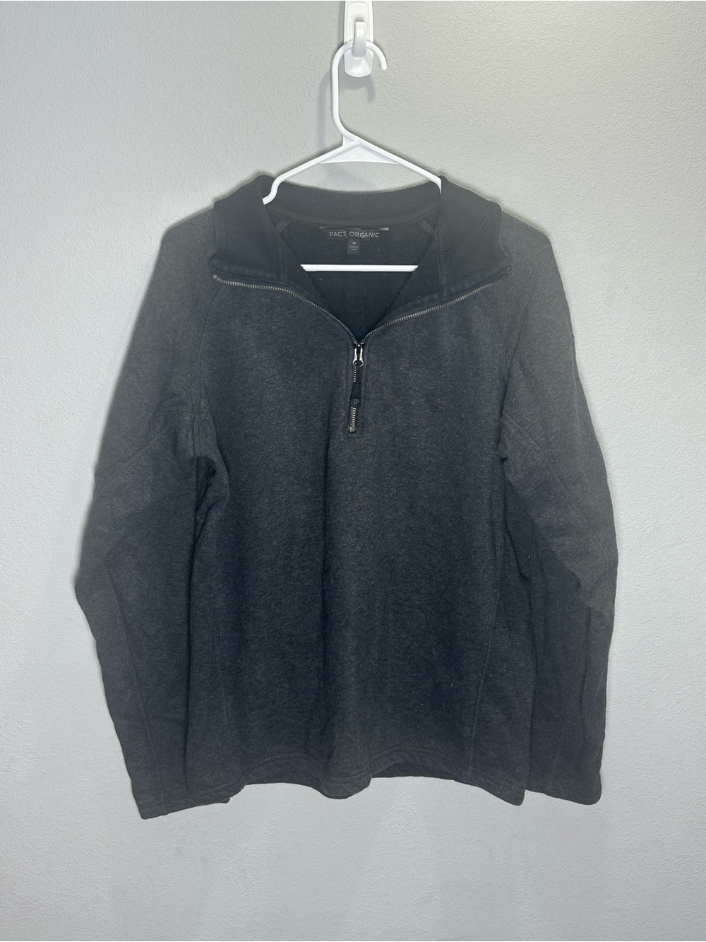 PACT Organic Men's Black Half-Zip Sweater